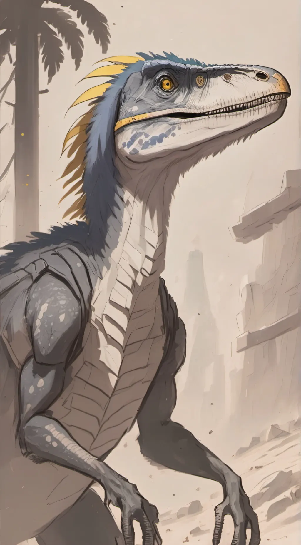 ai character: Blue  background