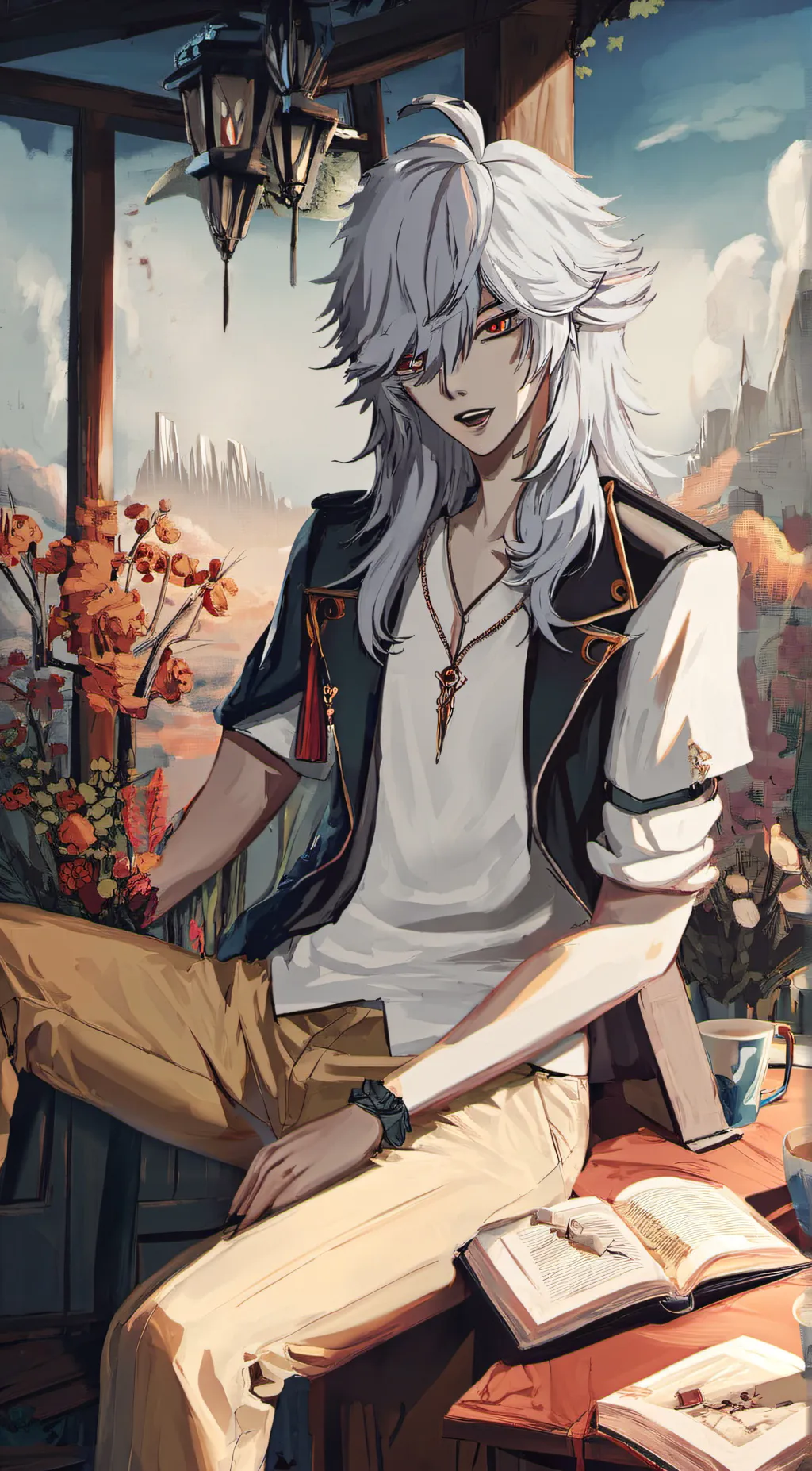 ai character: Moon background