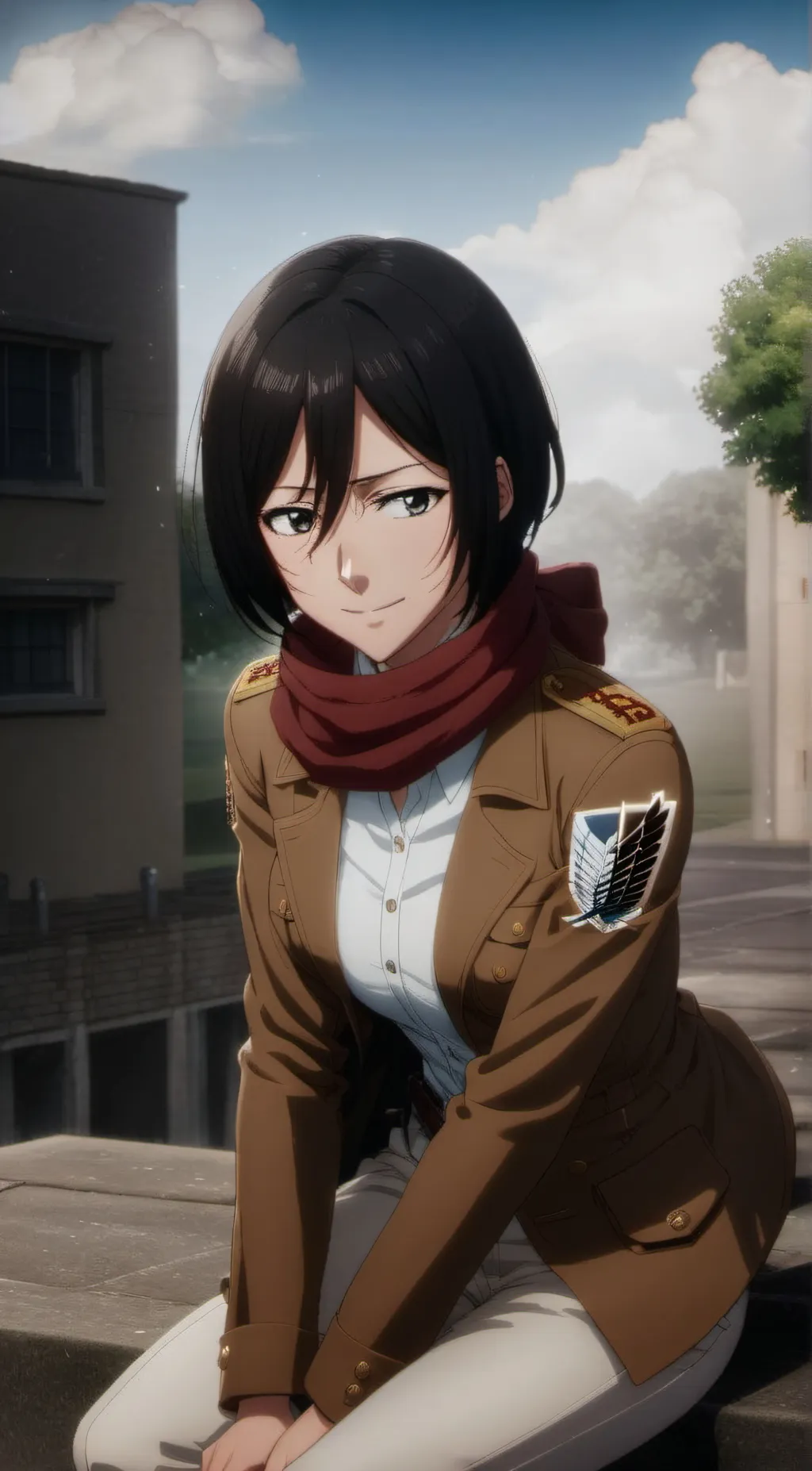 ai character: Mikasa Ackerman  background
