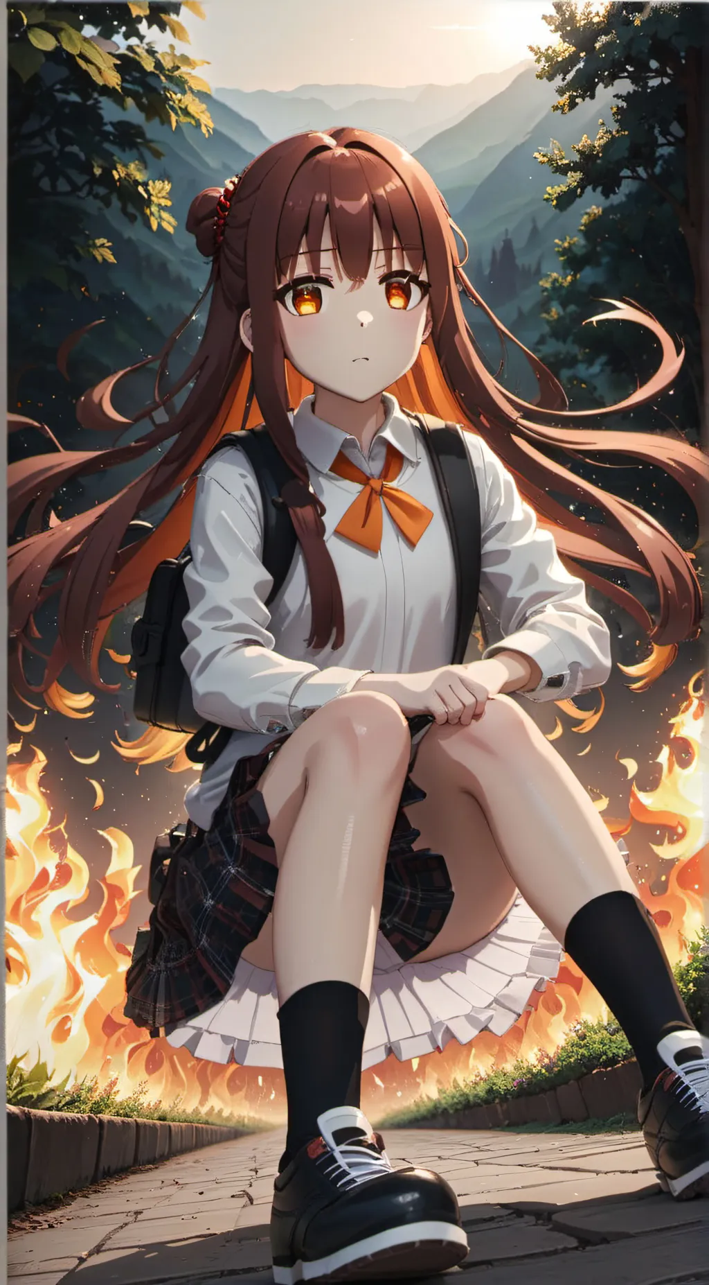 ai character: Meoko Rakuyona background