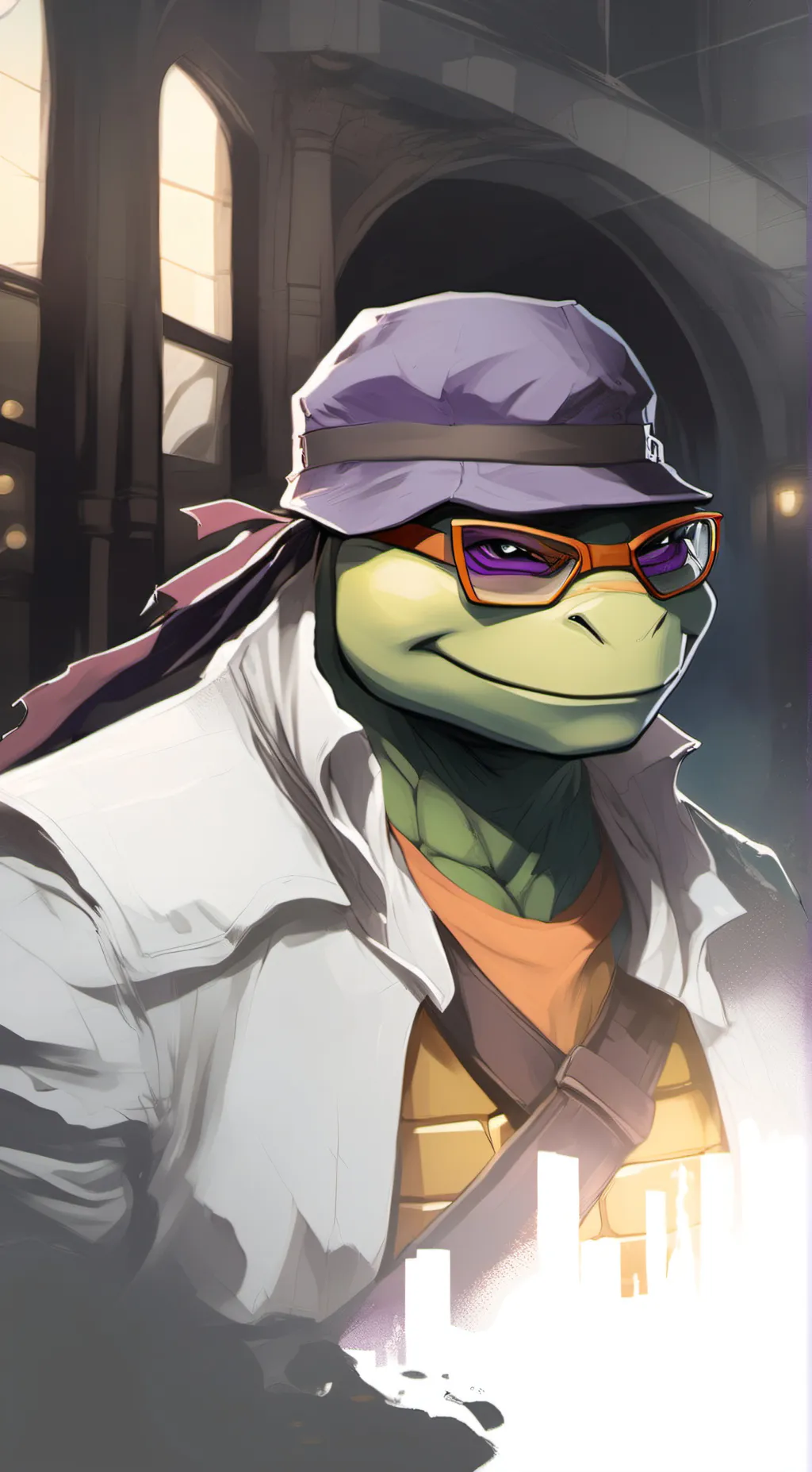 ai character: Bayverse Donnie  background