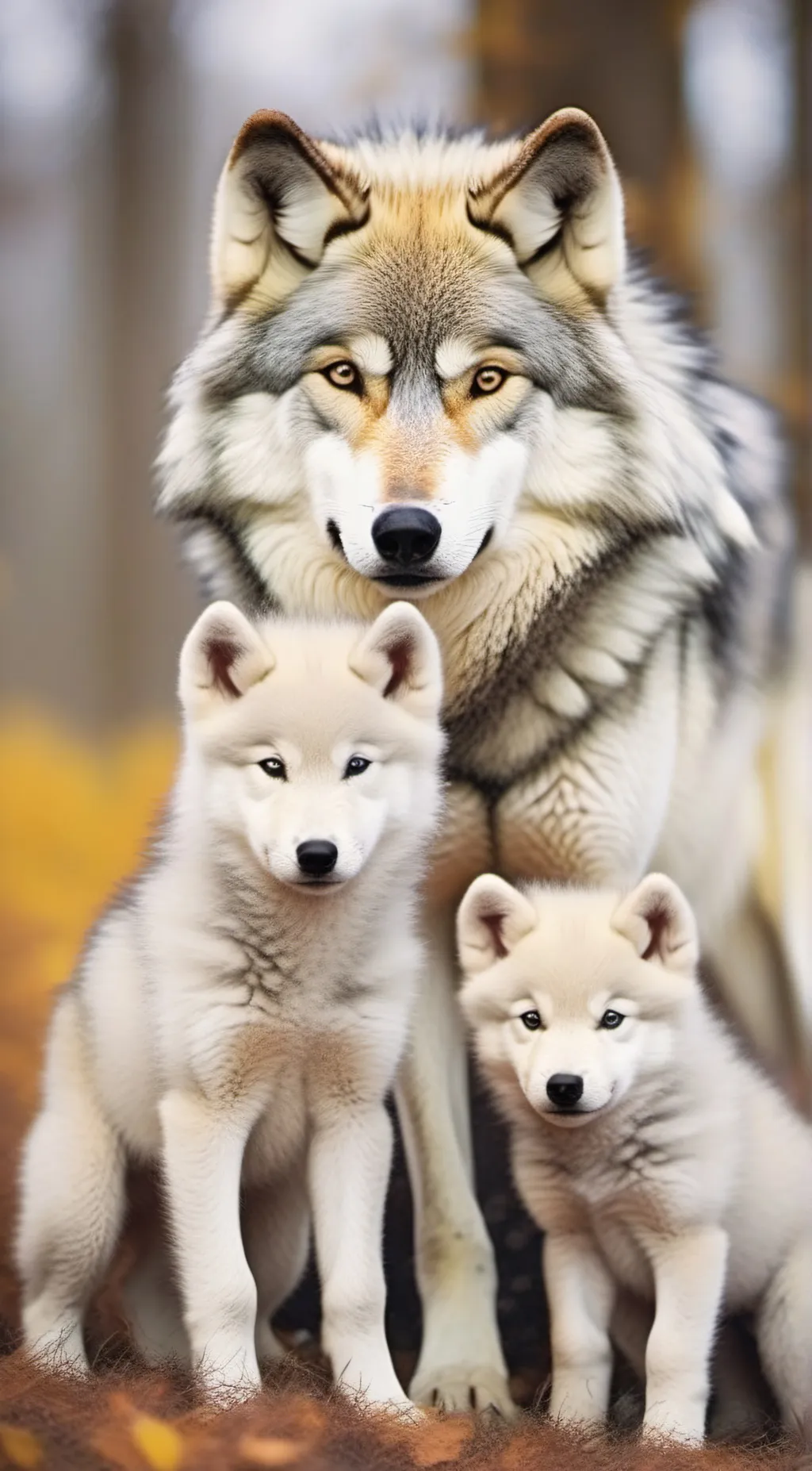 ai character: wolf & her babies  background