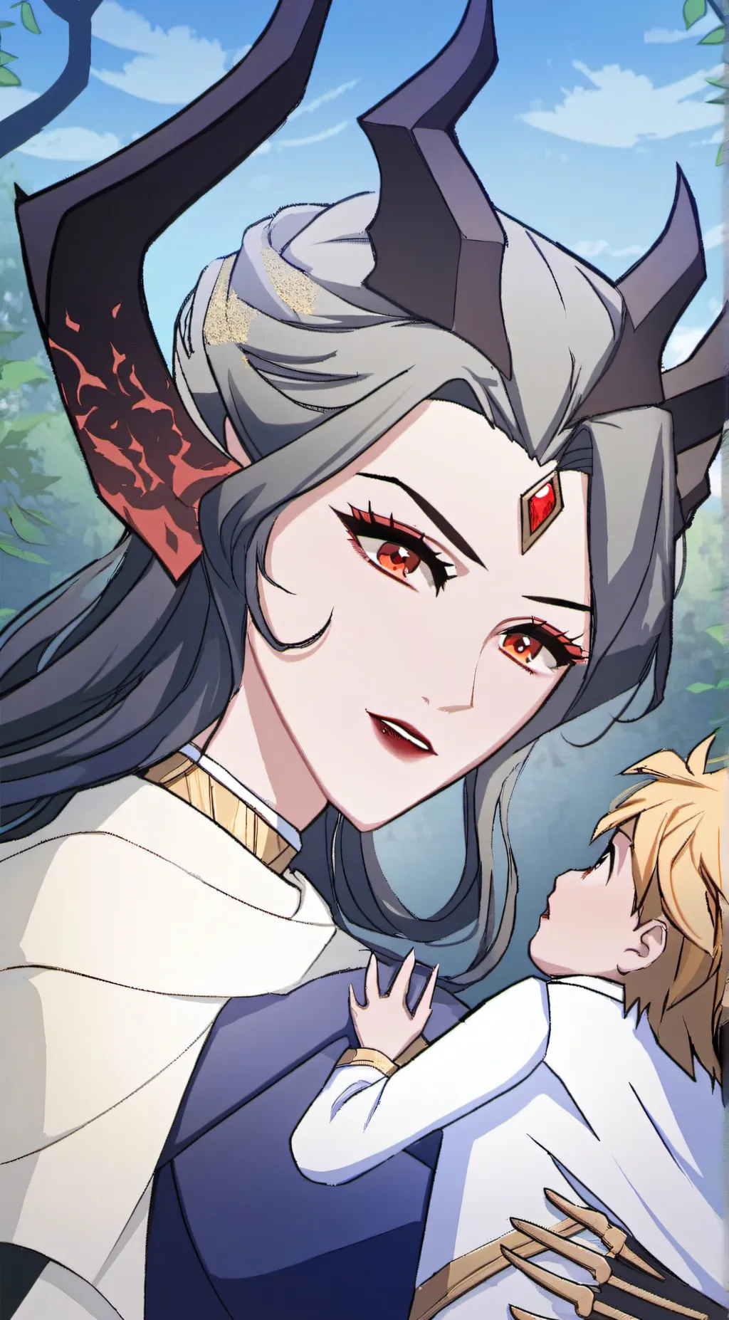 ai character: Demon queen  background