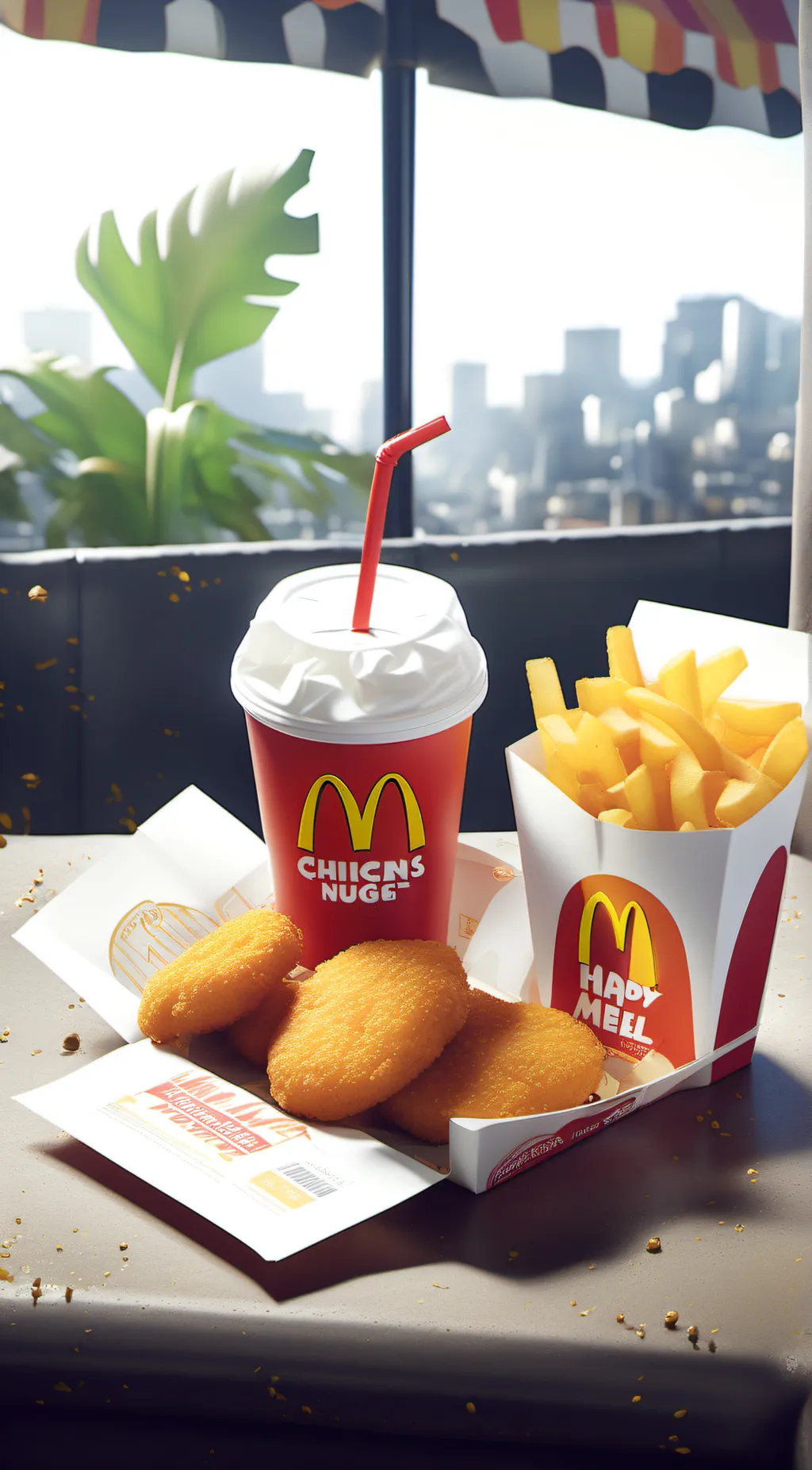 ai character: happy meal background