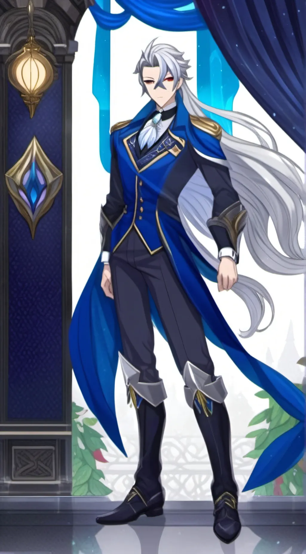 ai character: Neuvillette  background