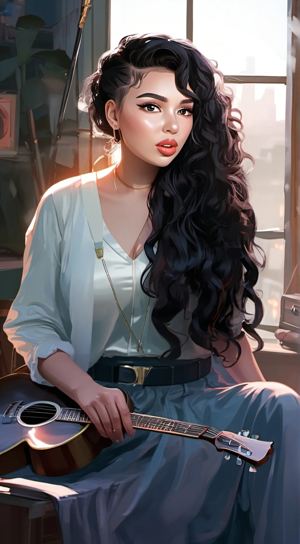 ai character: Rhia  background