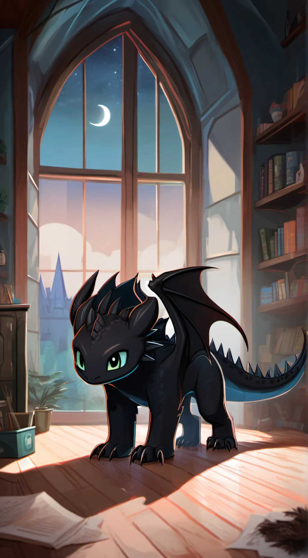 ai character: Toothless  background