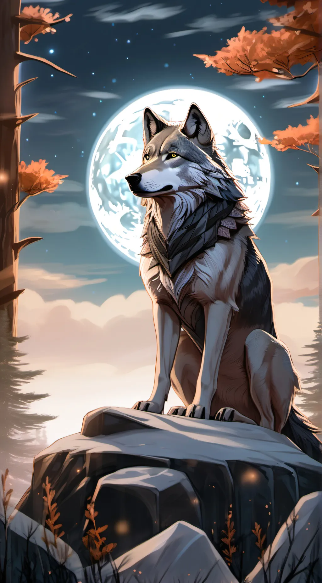 ai character: moon background