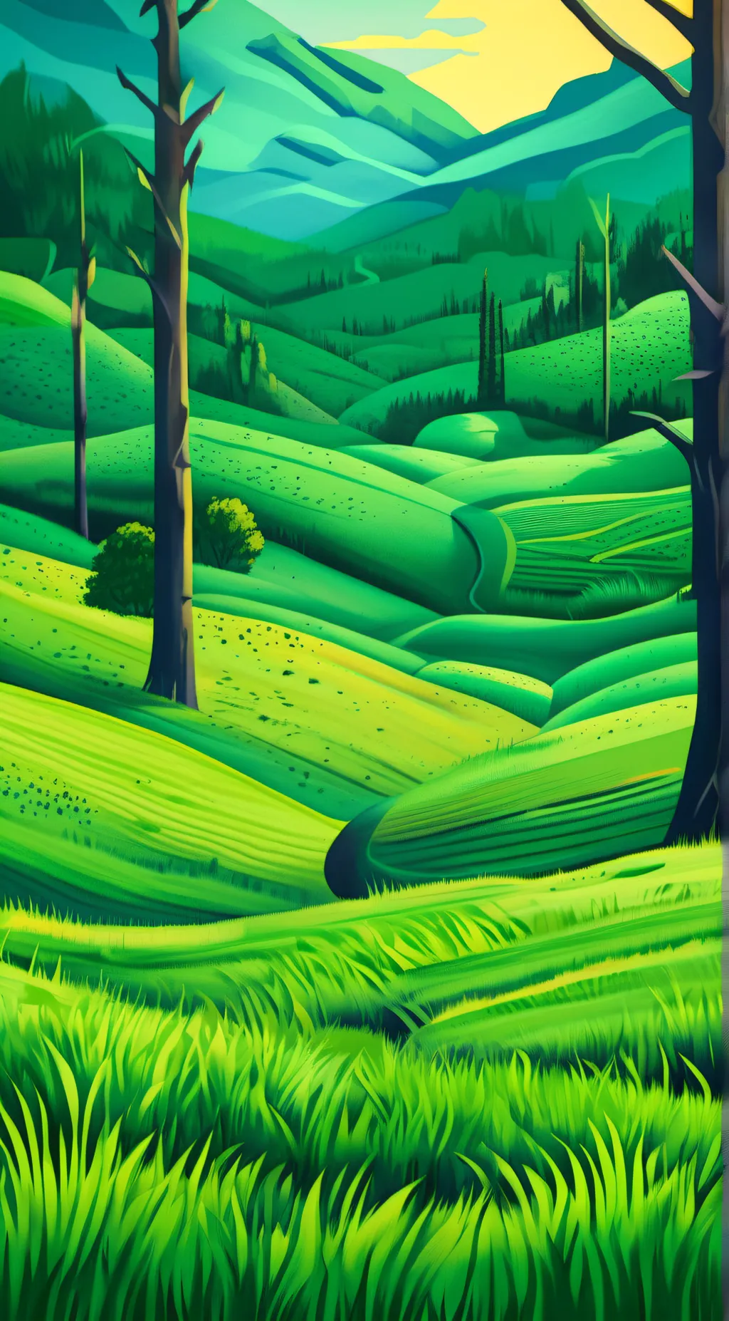 ai character: grass  background