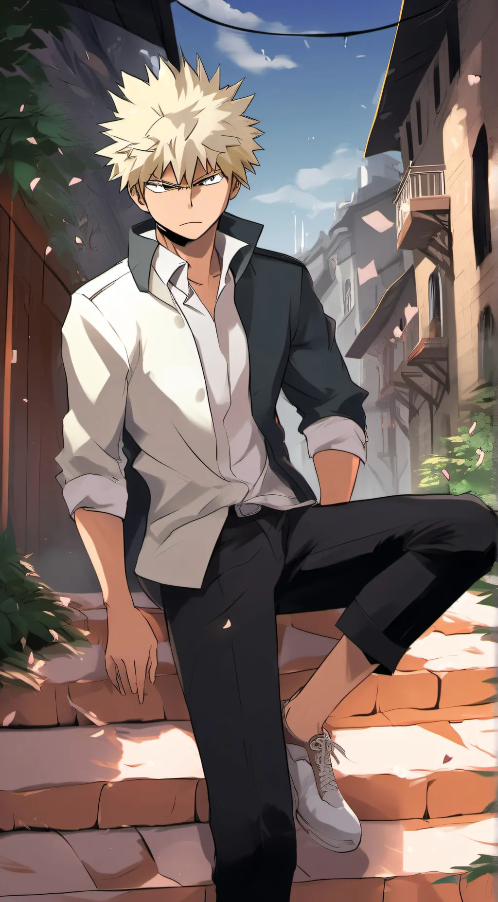 ai character: katsuki Bakugo background