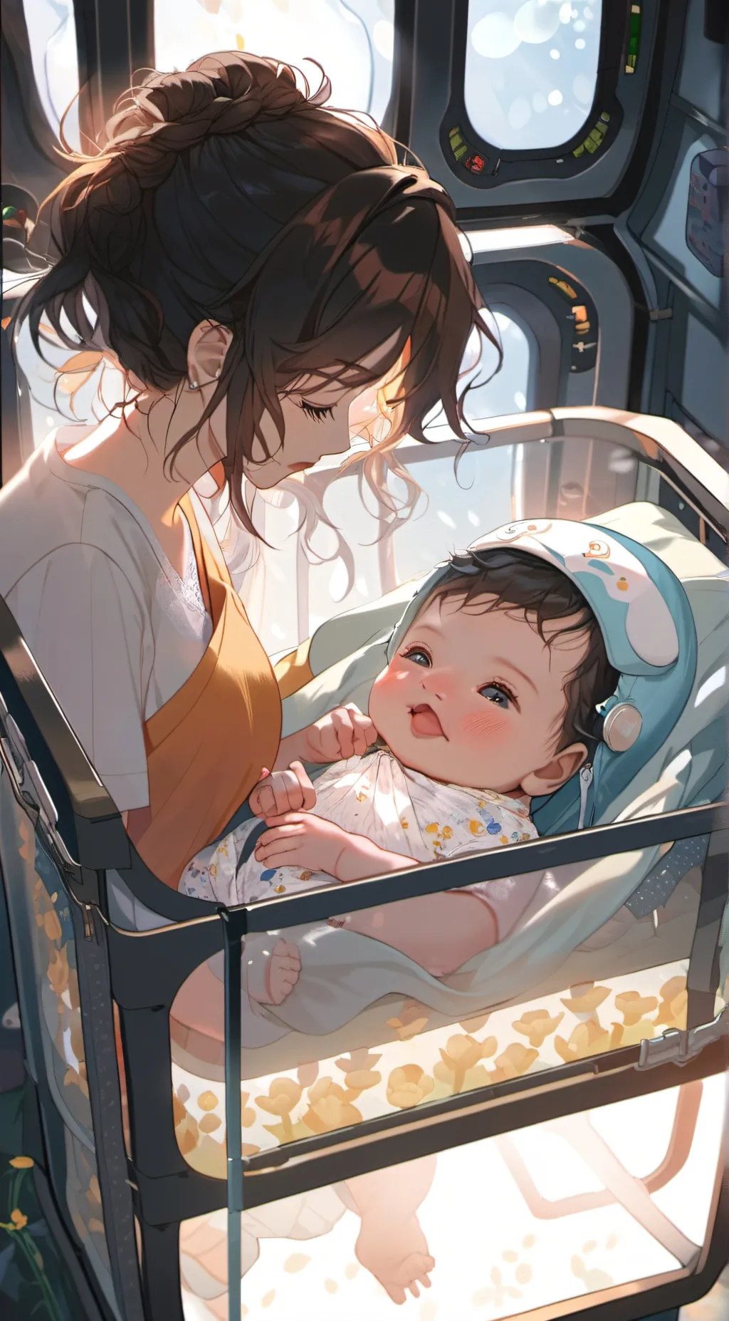 ai character: Newborn baby background