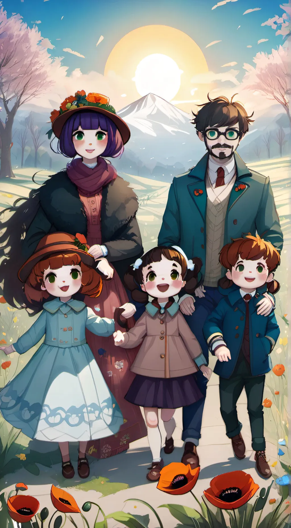 ai character: Playtime family  background