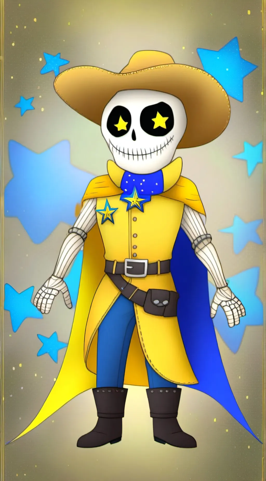 ai character: Cowboy Dream Sans background
