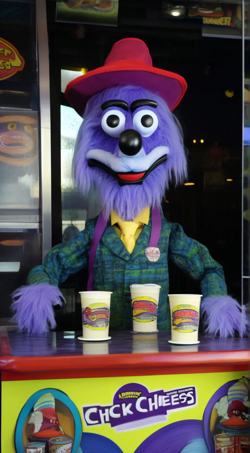 ai character: Mr munch  background