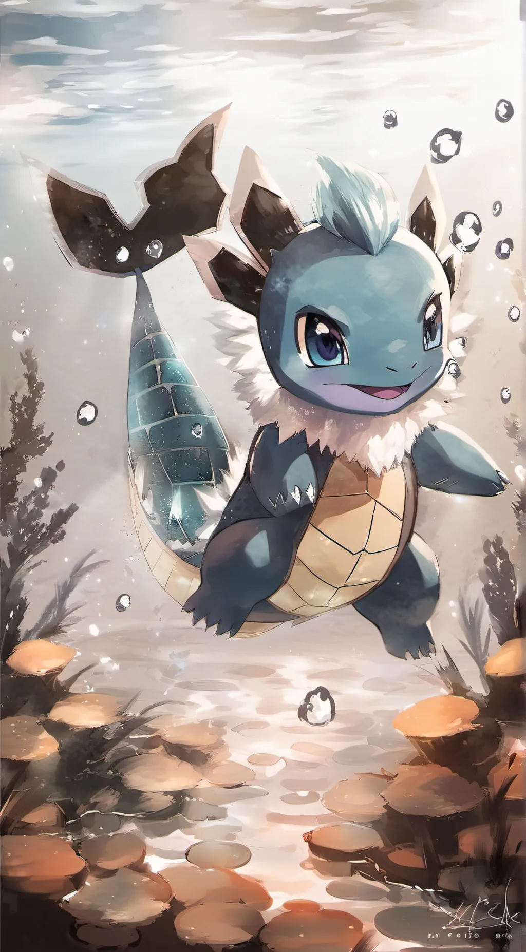 ai character: wildfemalevaporeon background