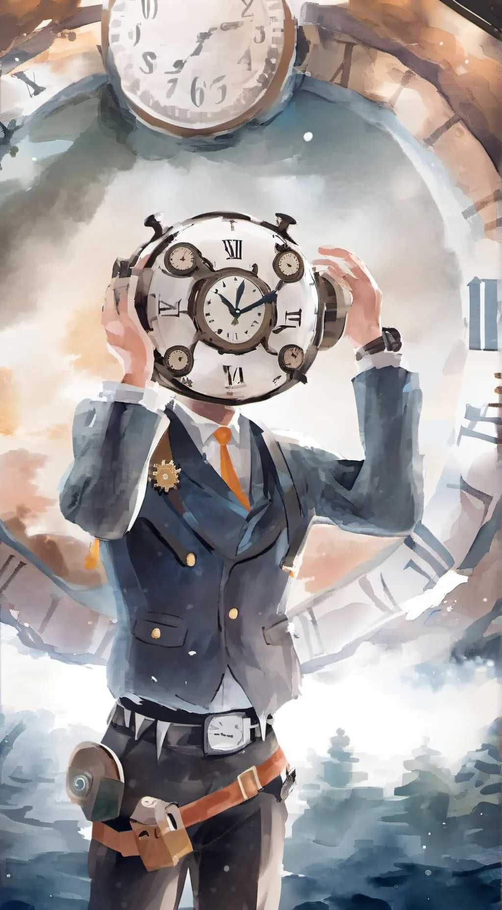 ai character: Clockman background