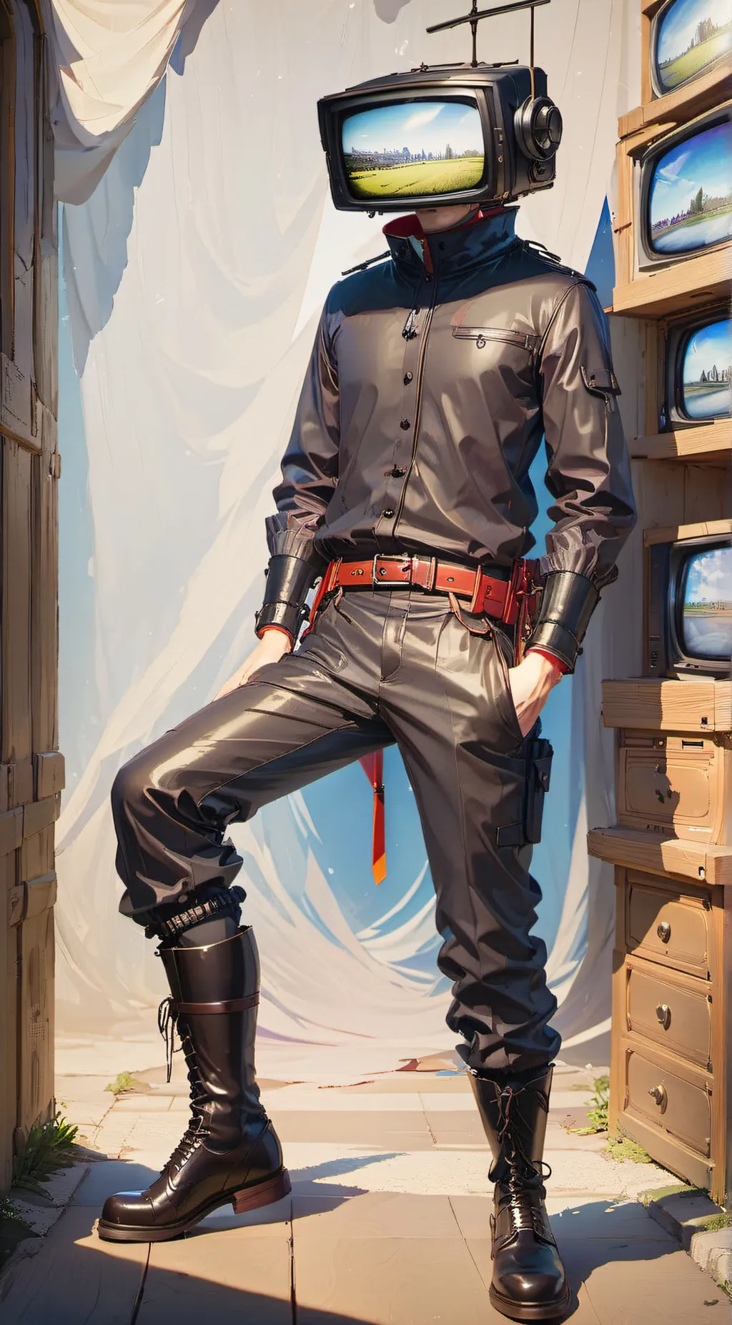 ai character: Tv woman background