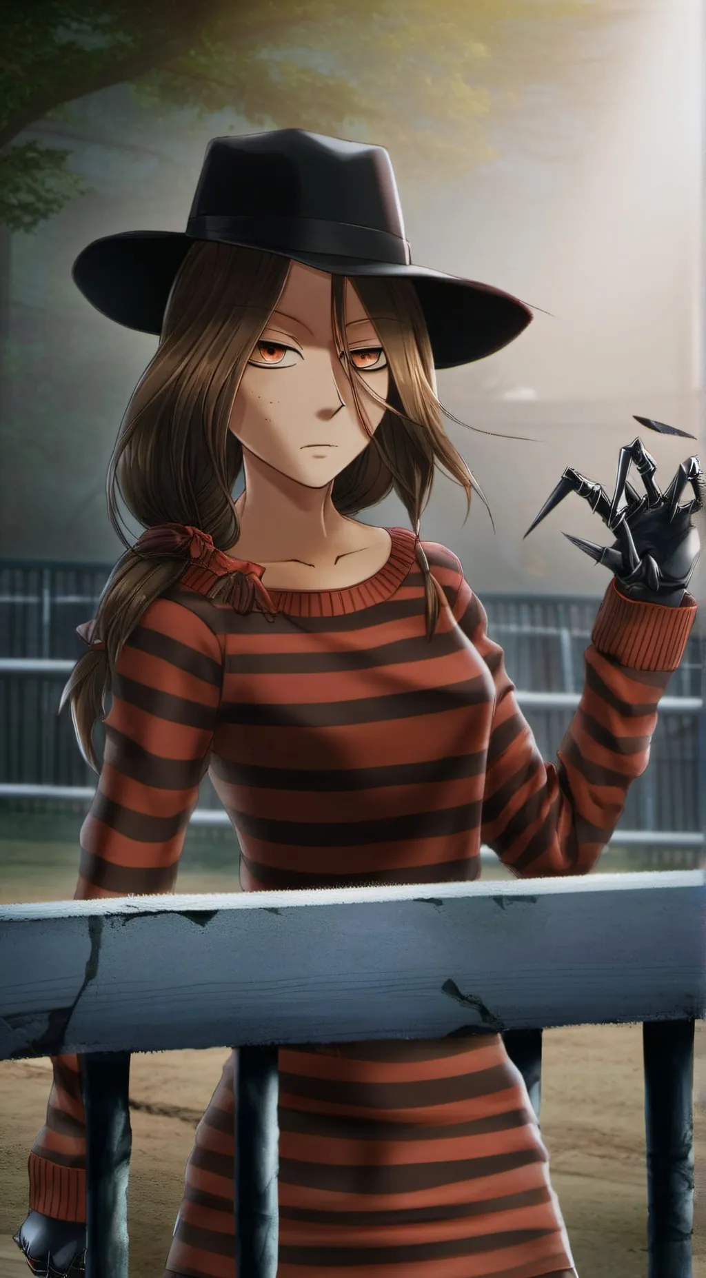 ai character: Carmen Krueger  background