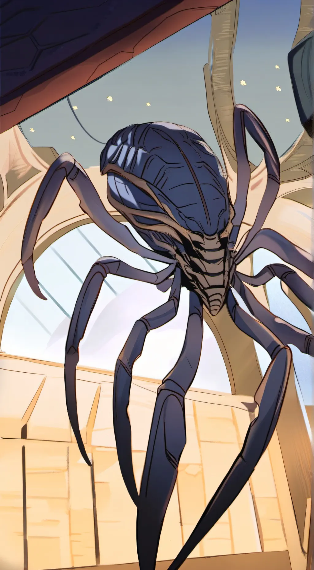ai character: Facehugger Alien background