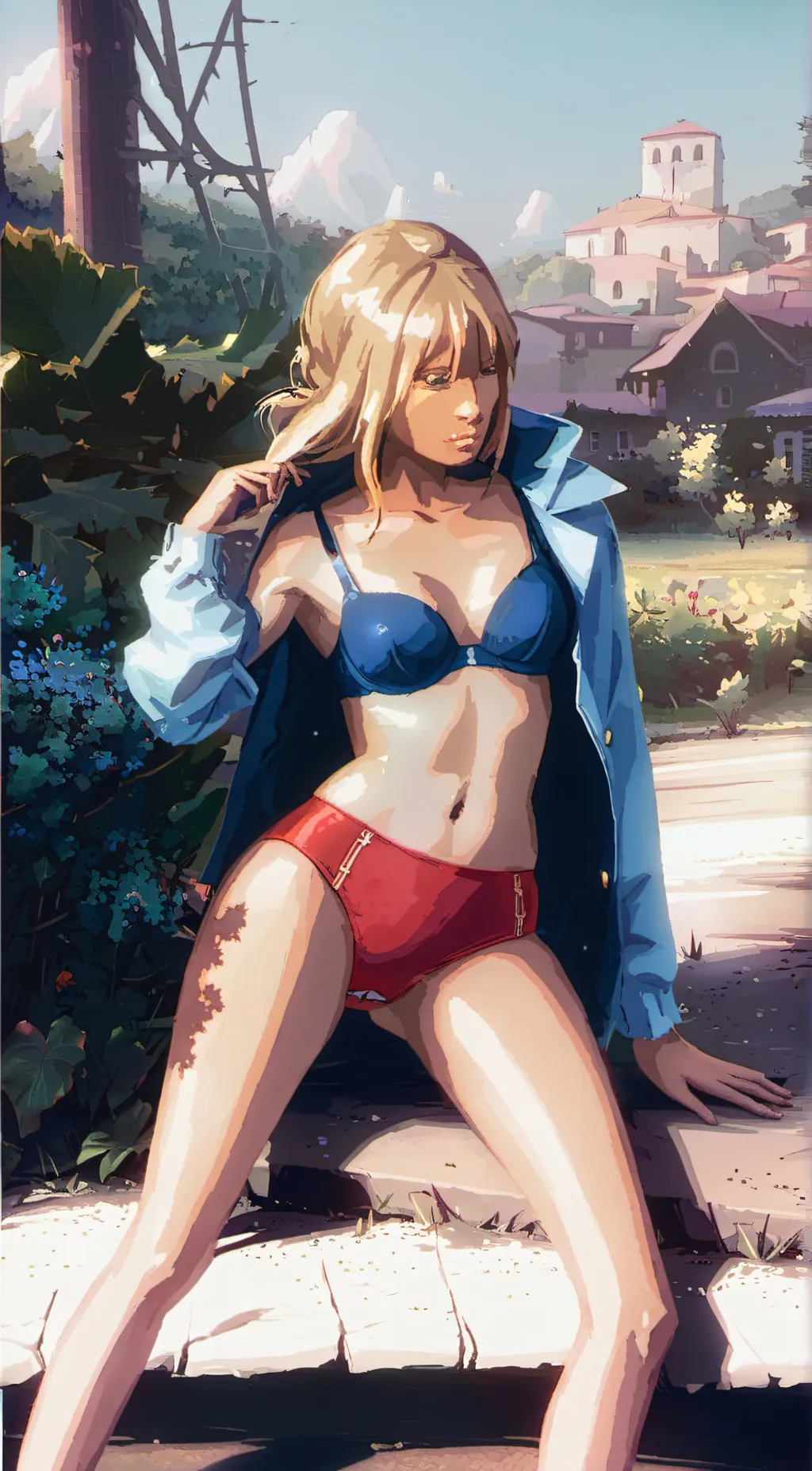 ai character: Abbie chattfield  background