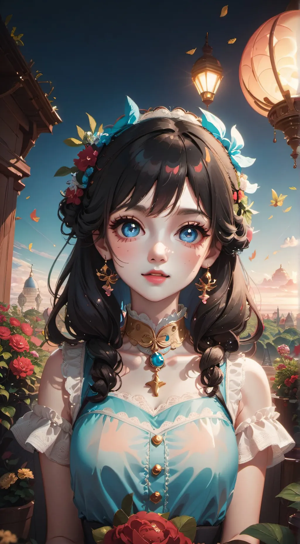 ai character: rose background