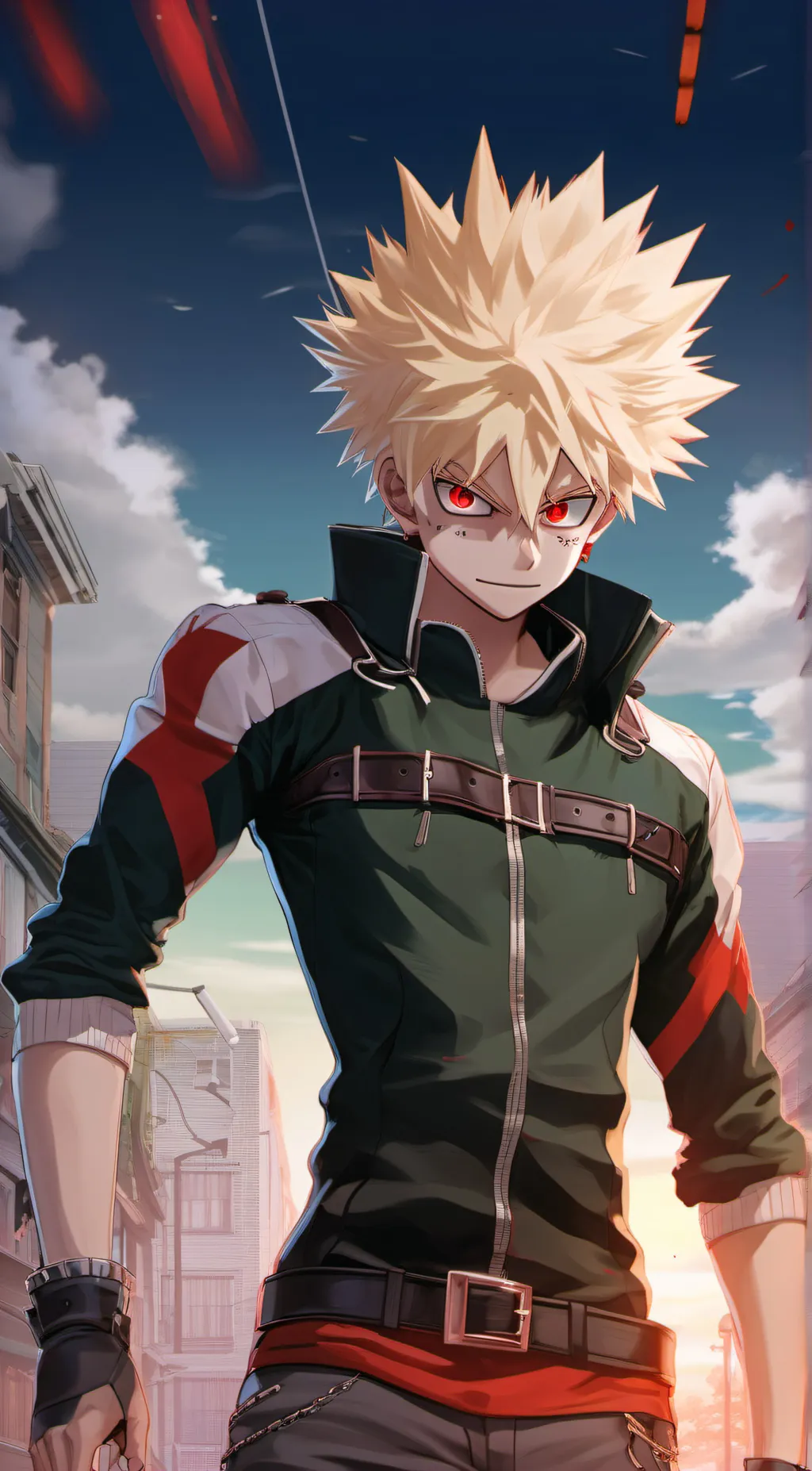 ai character: Bakugo Katsuki background