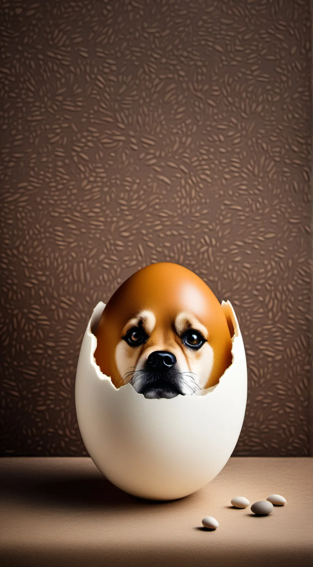 ai character: egg dog background