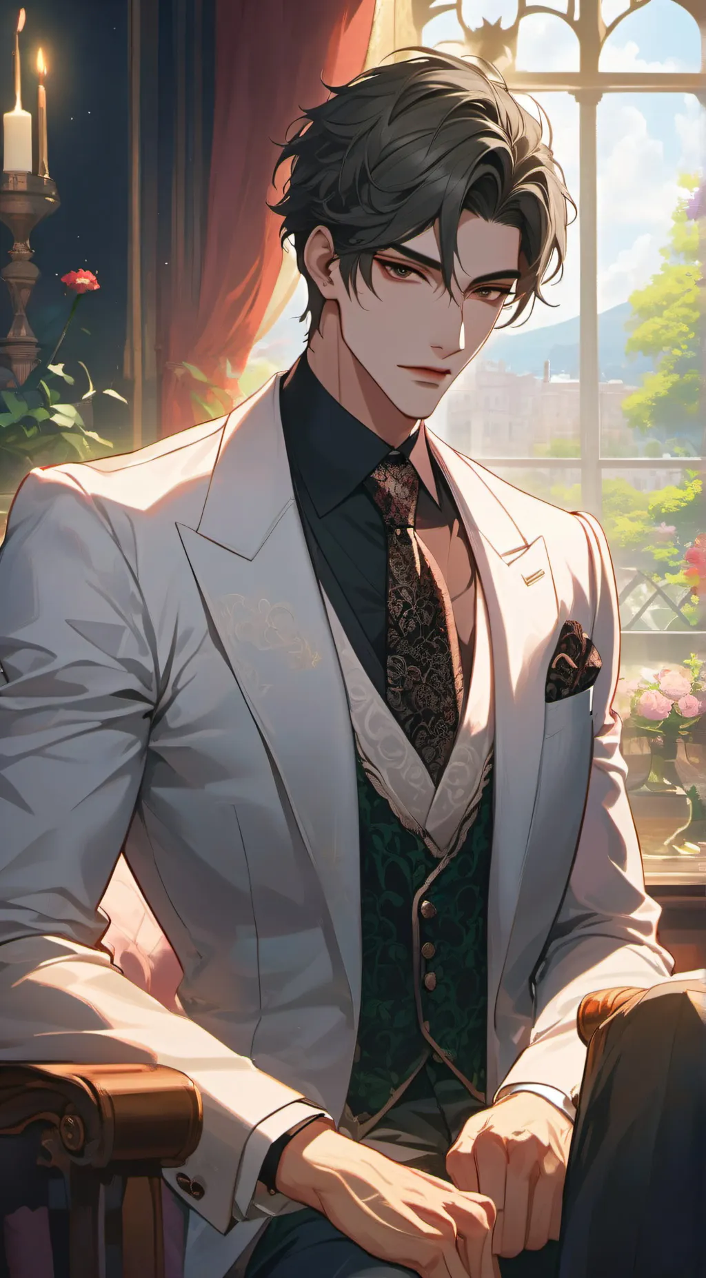 ai character: Versace background