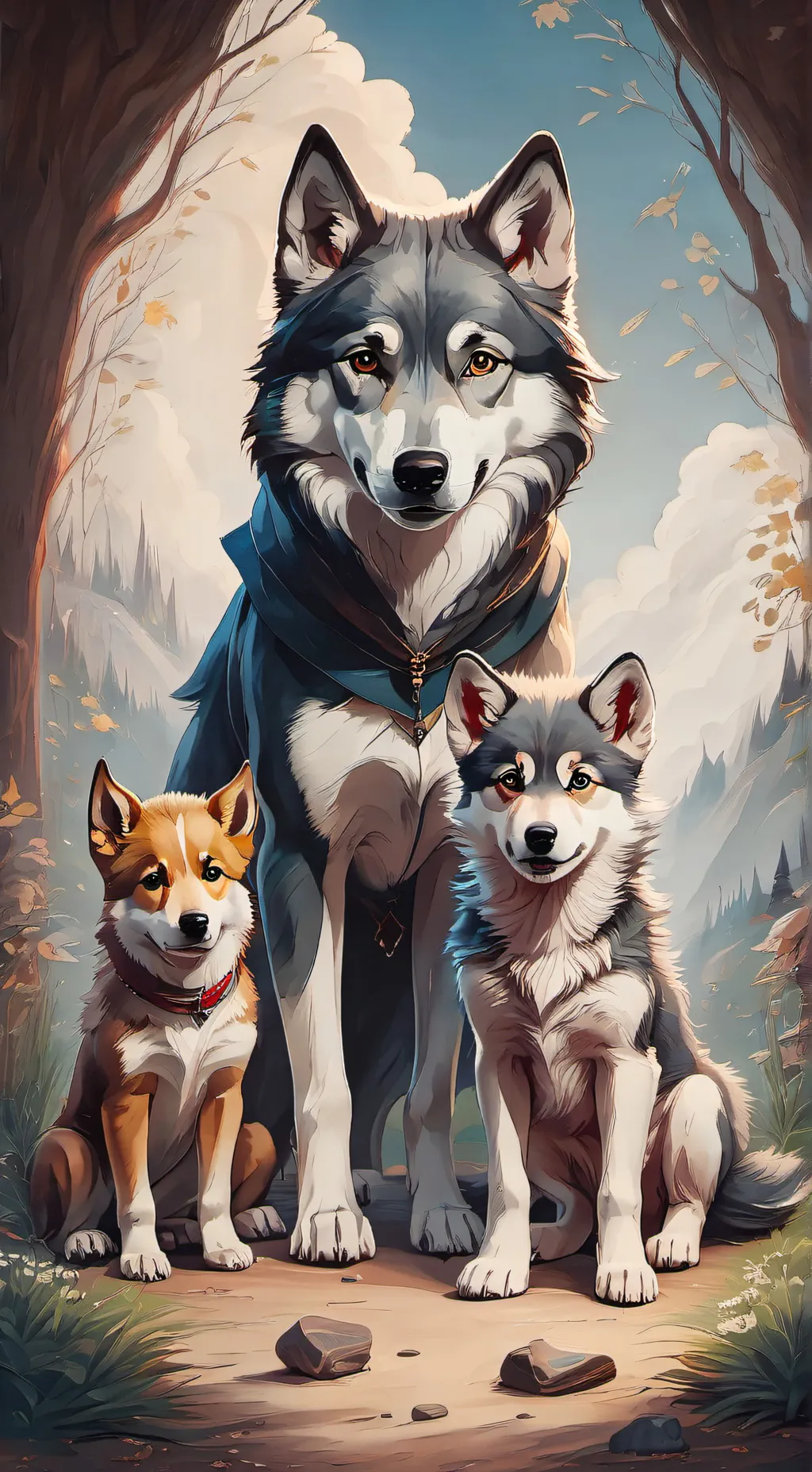 ai character: Lily and Ema background