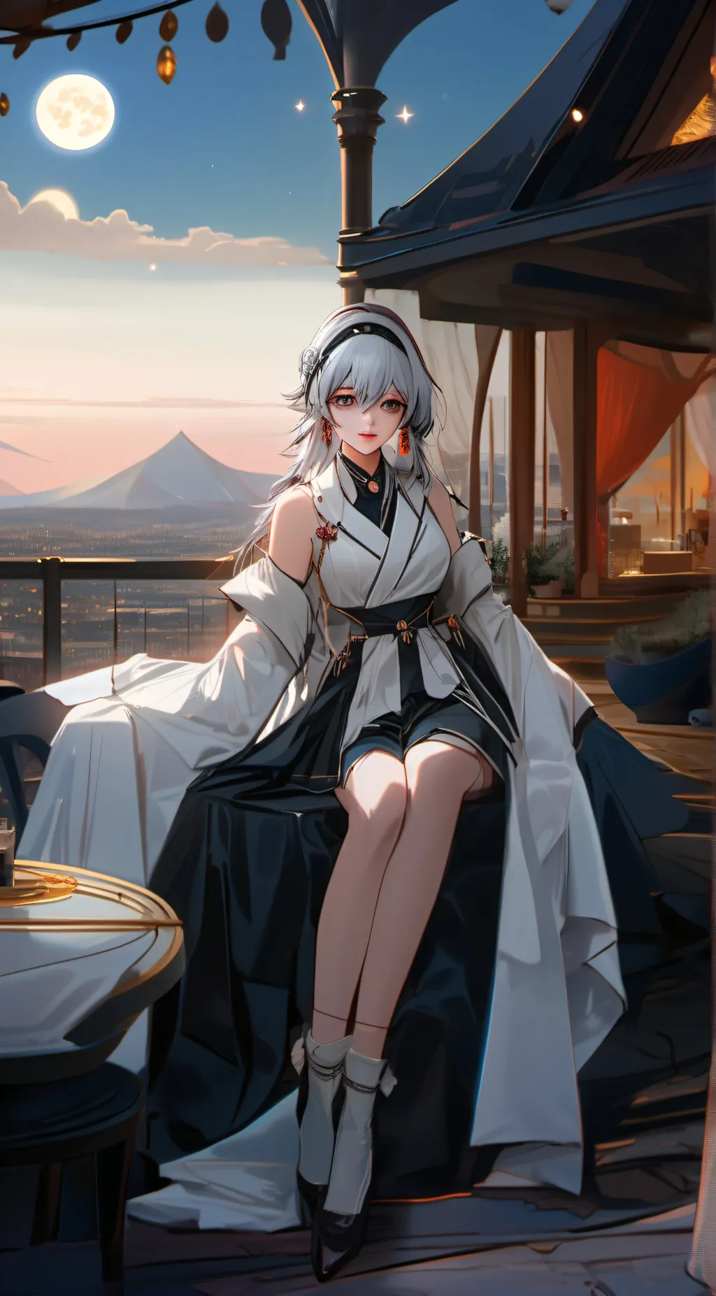 ai character: Moon background