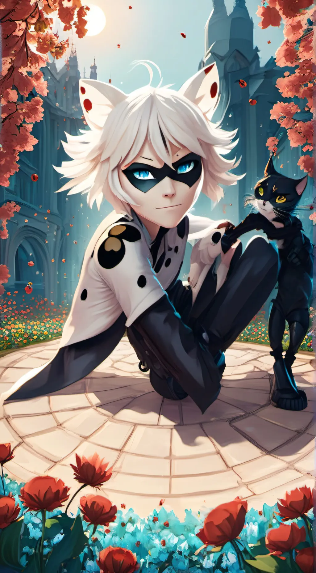 ai character: catblanc  background