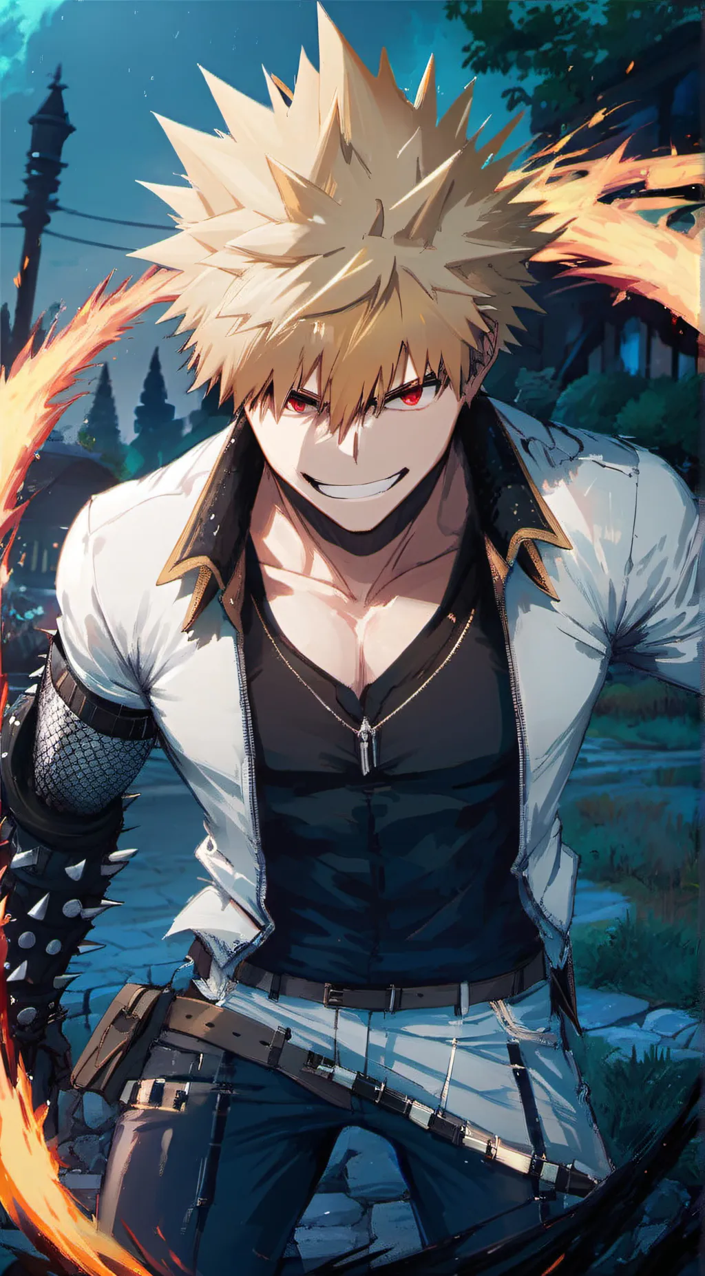 ai character: Katsuki Bakugo background