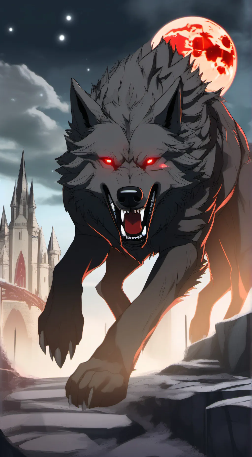 ai character: Blood Moon Wolf background