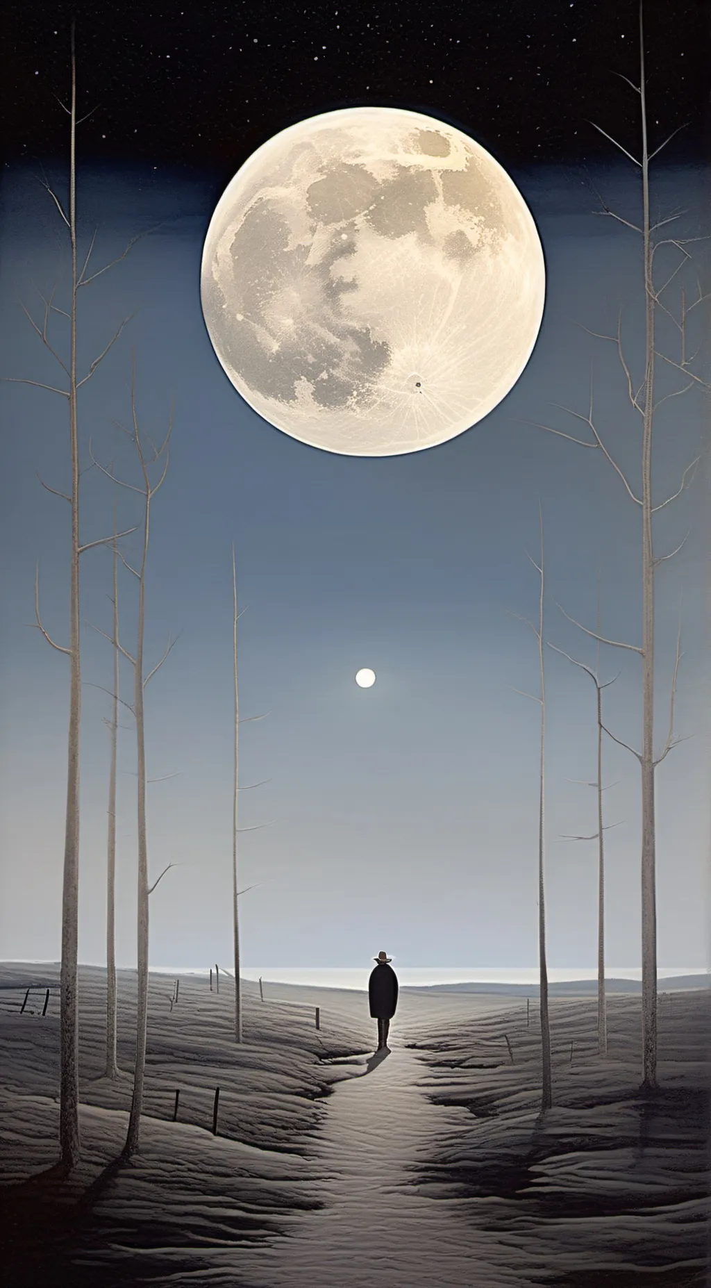 ai character: The moon background