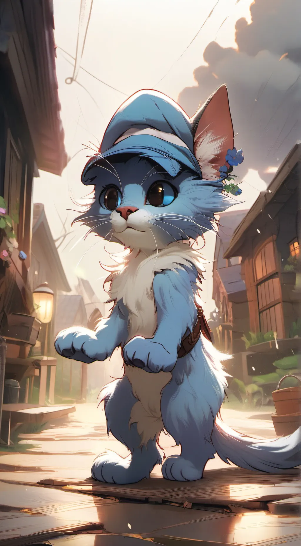 ai character: Smurf cat :D background