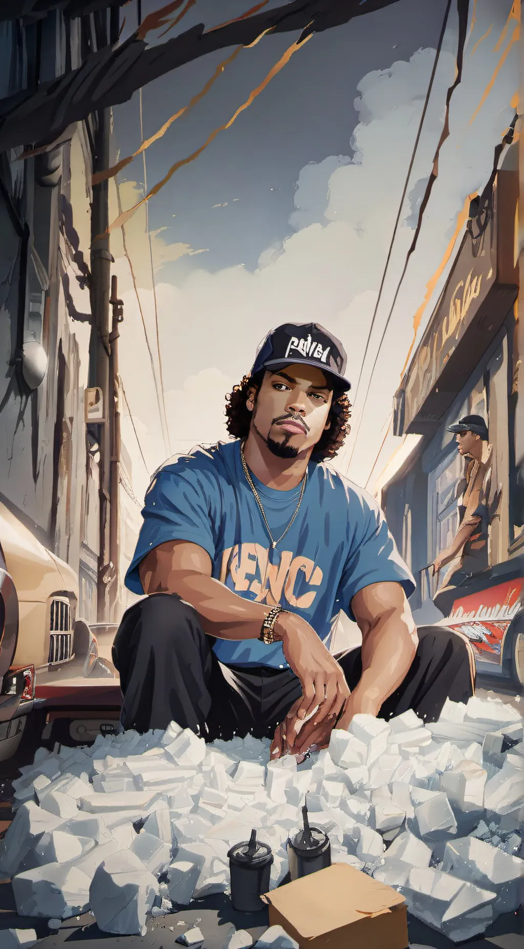 ai character: ice cube background