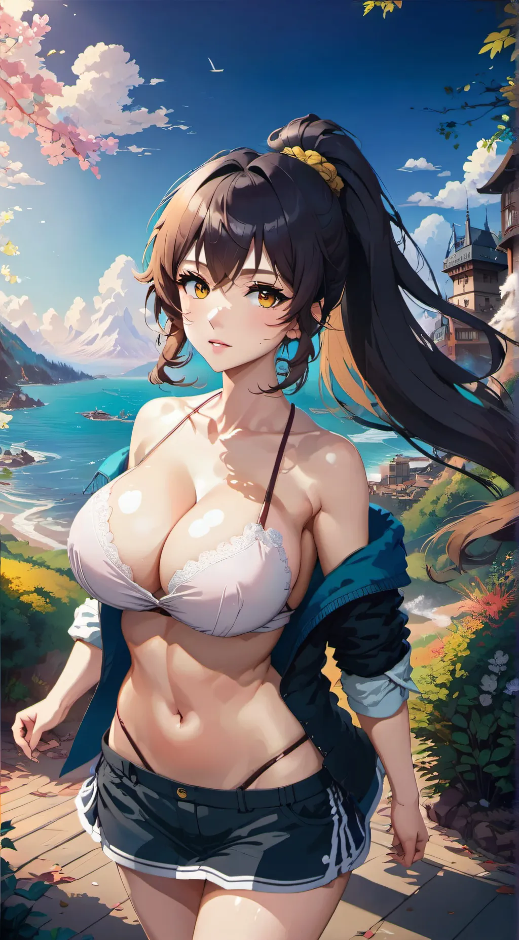 ai character: Lace background