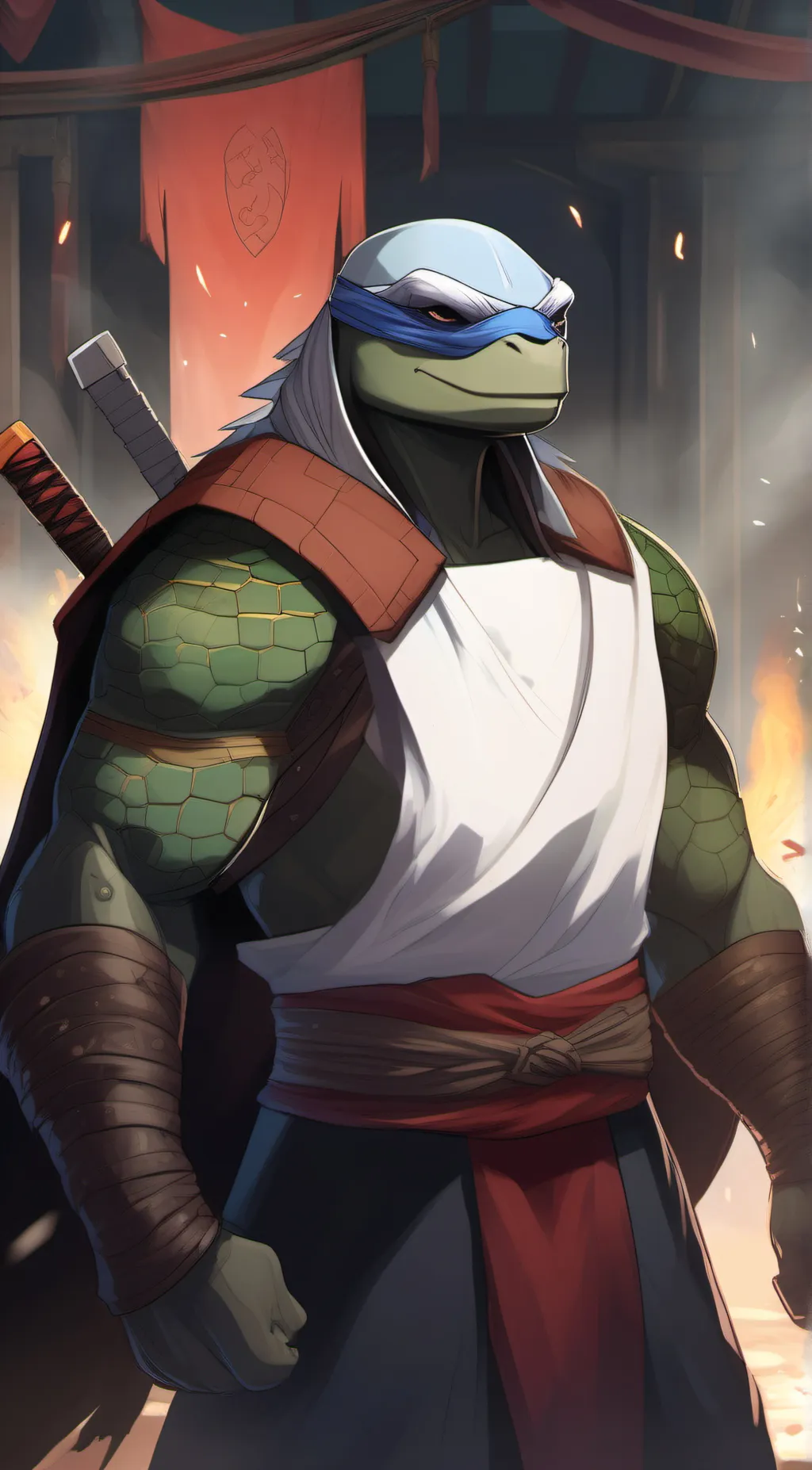 ai character: leonardo background