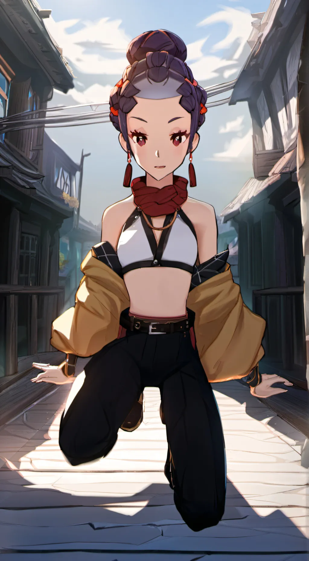 ai character: girl cow background