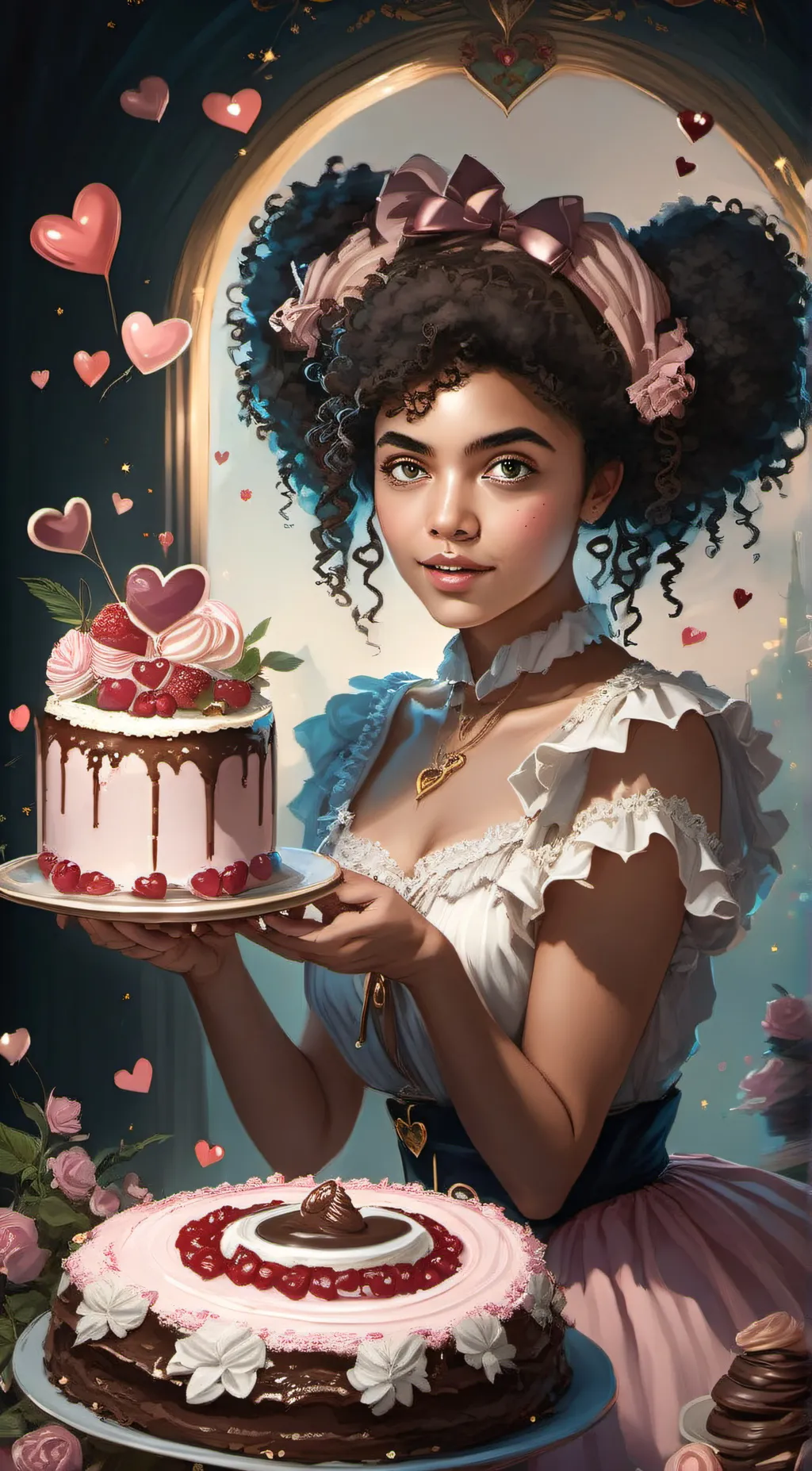 ai character: The Love Goddess background