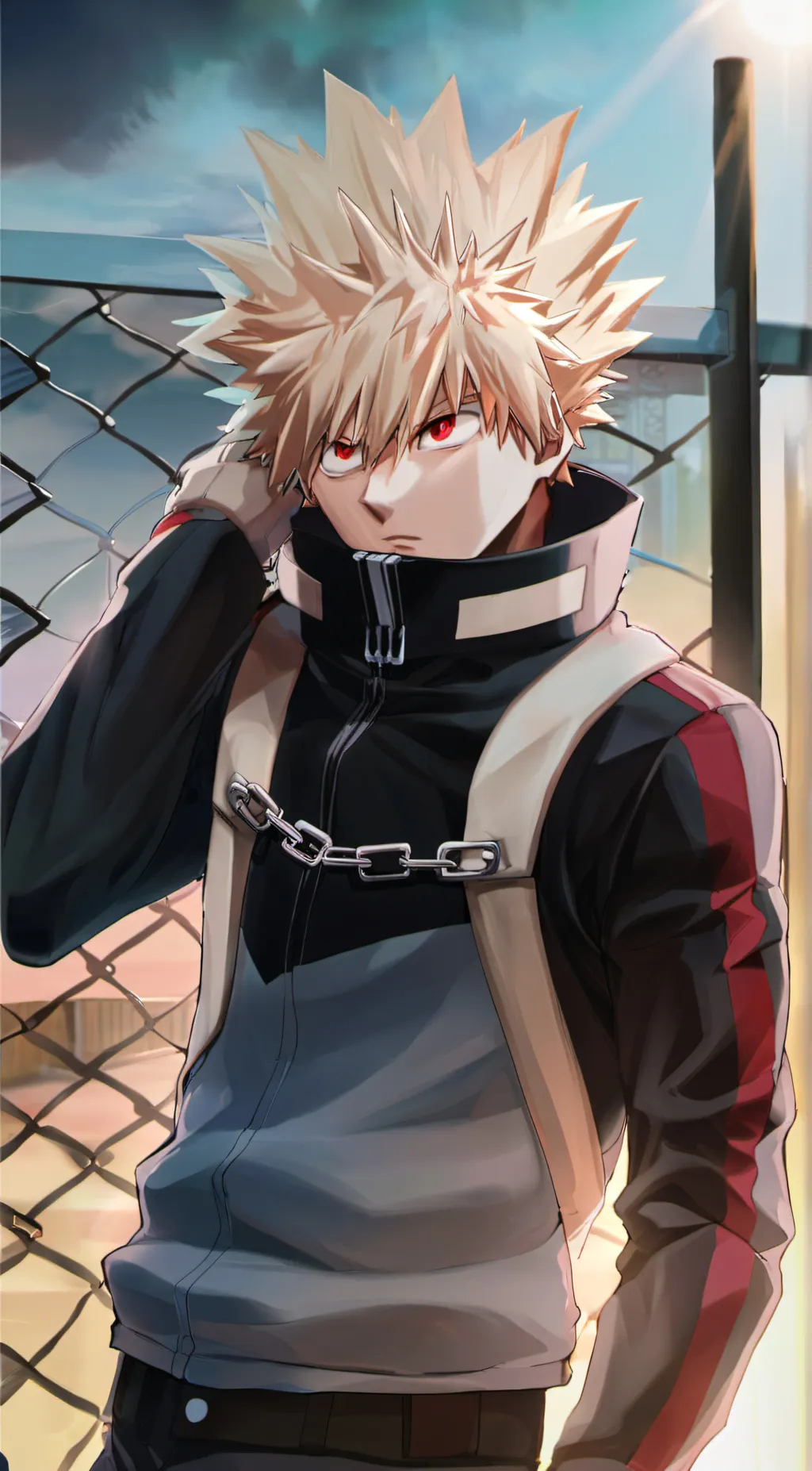 ai character: Katsuki Bakugo  background