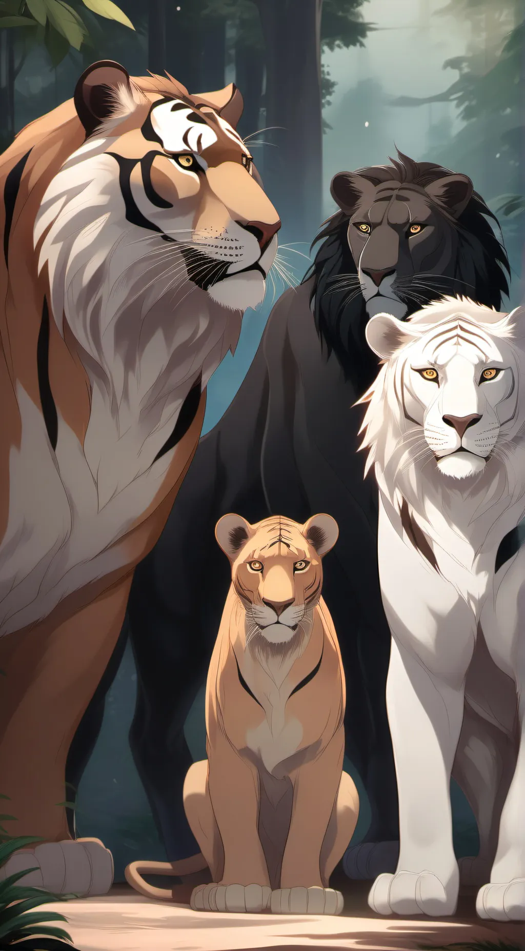 ai character: Big cat enclosure  background