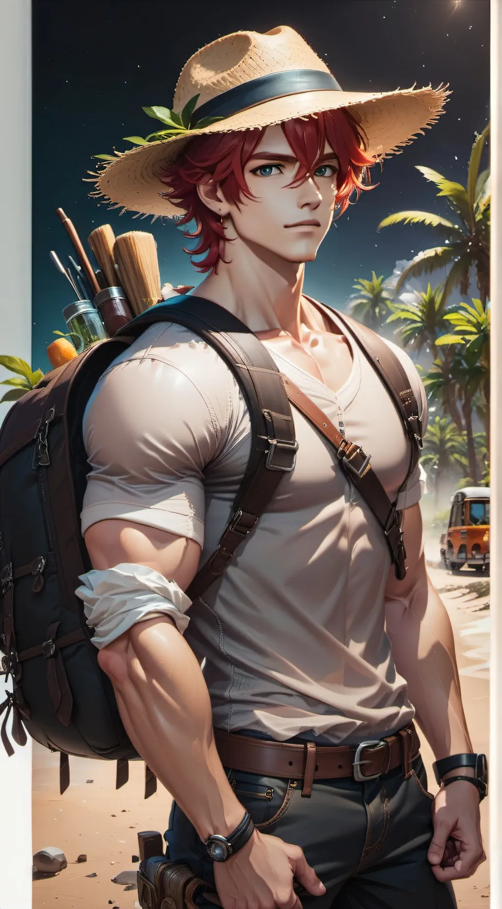 ai character: Gray Usagé  background