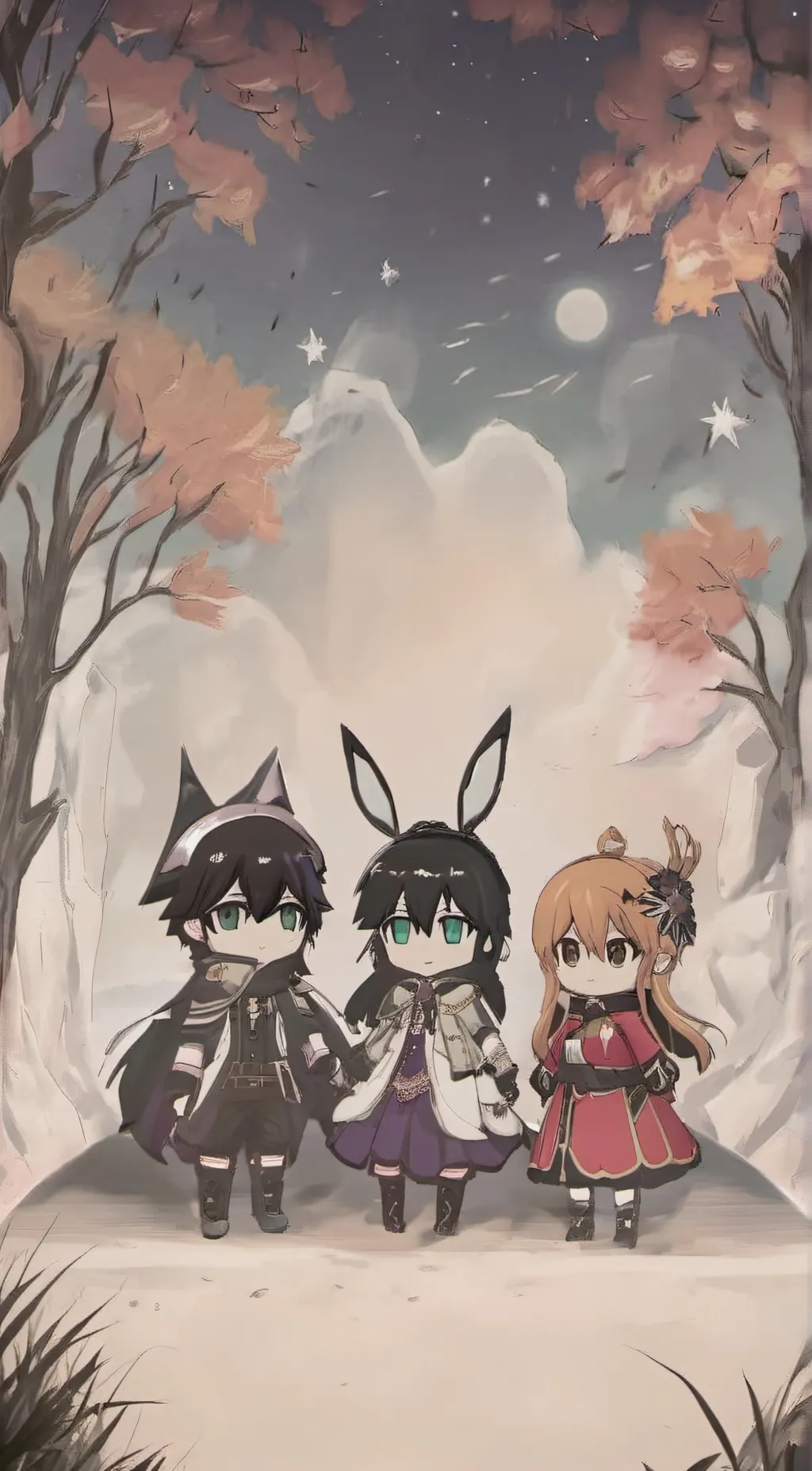 ai character: luna,jace,lilly background