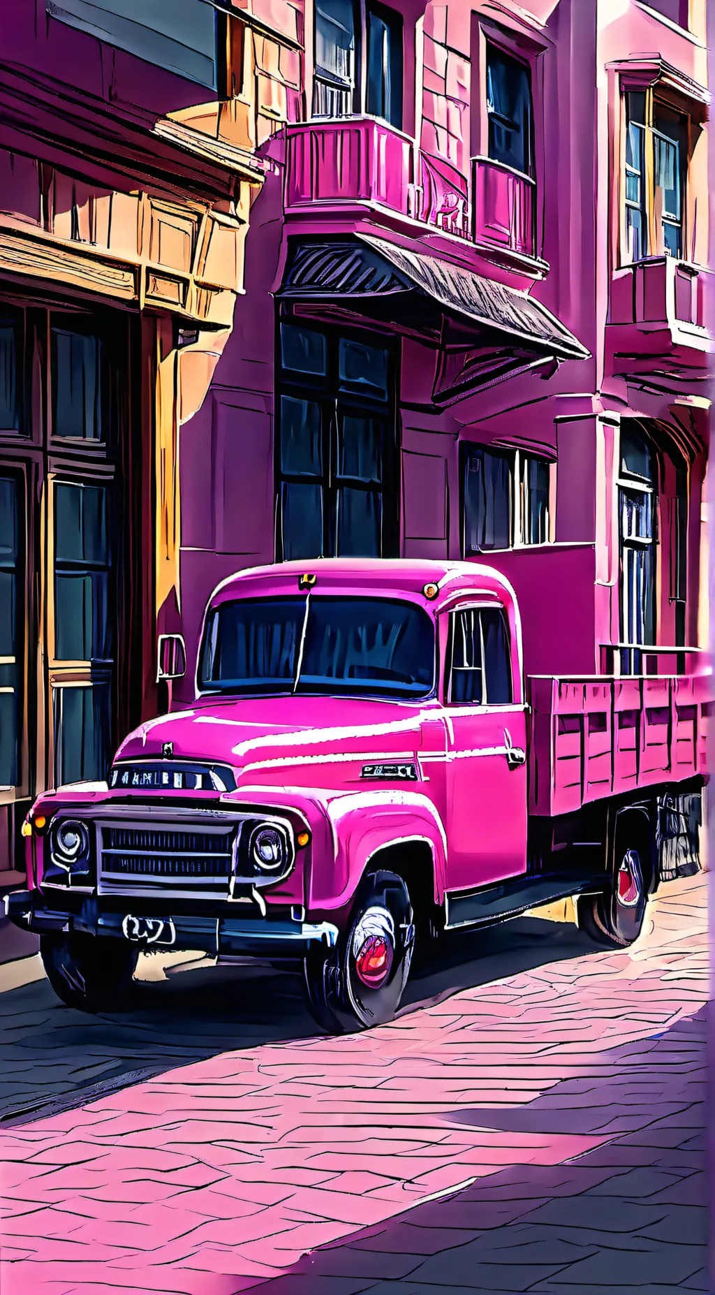 ai character: girl truck background