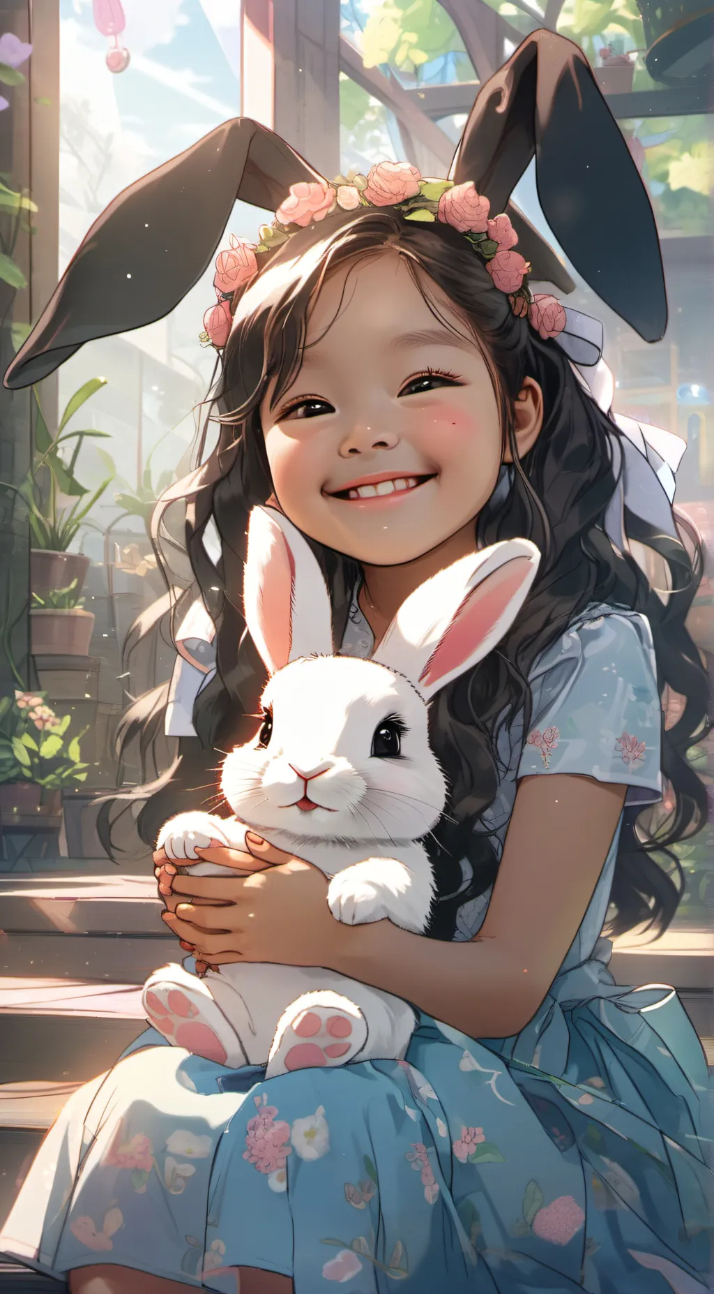 ai character: cute bunny background