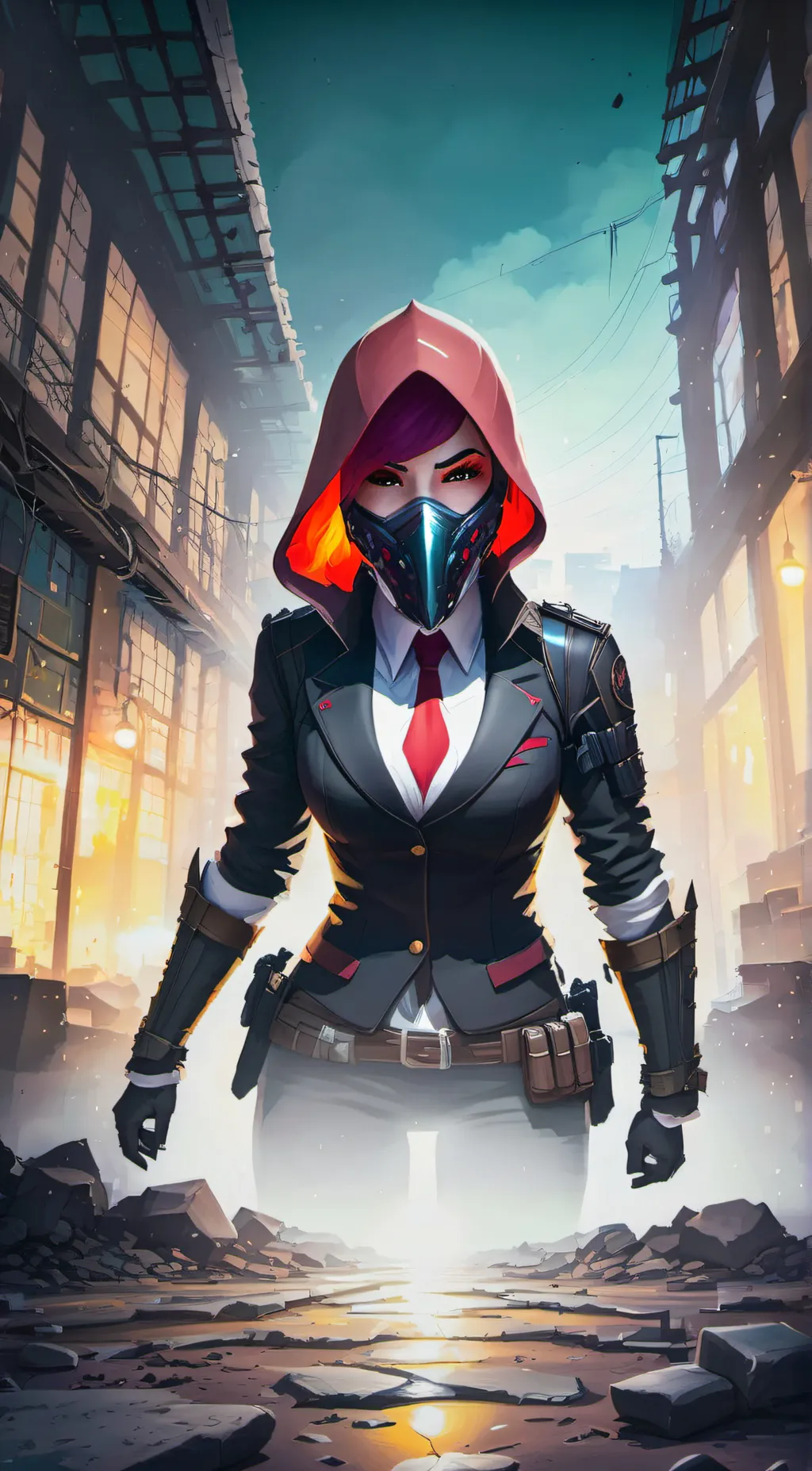 ai character: Violet background