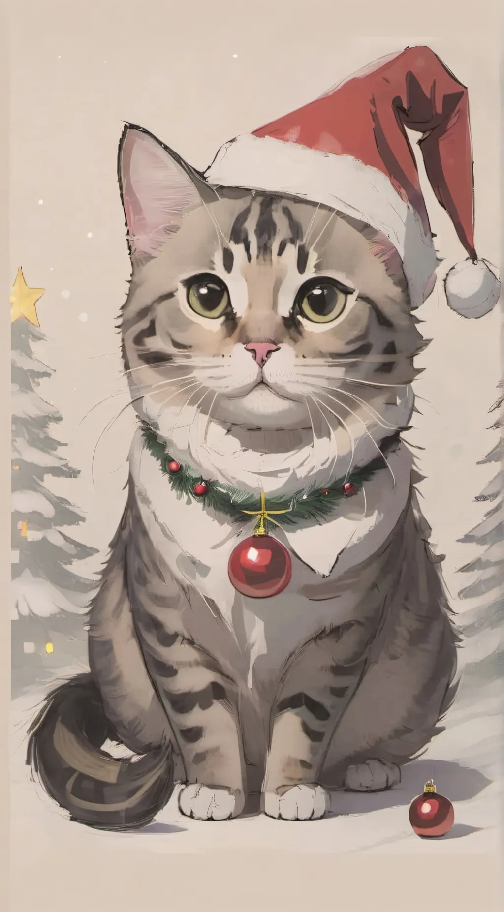 ai character: Christmas cat background