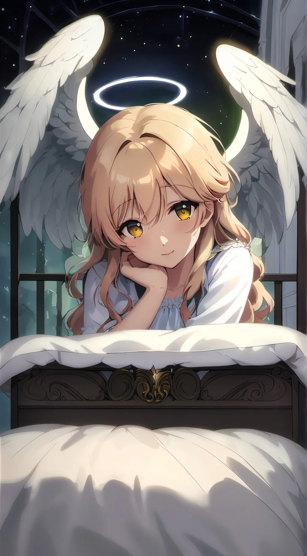 ai character: sleep Angel IRL background