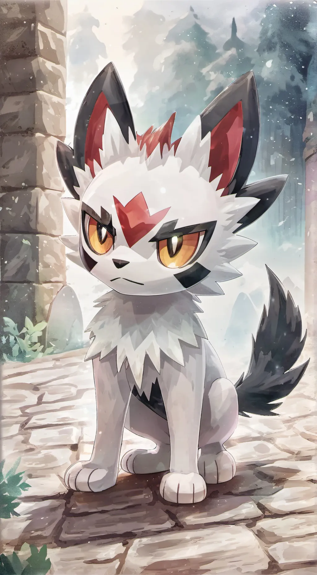 ai character: shiny litten background